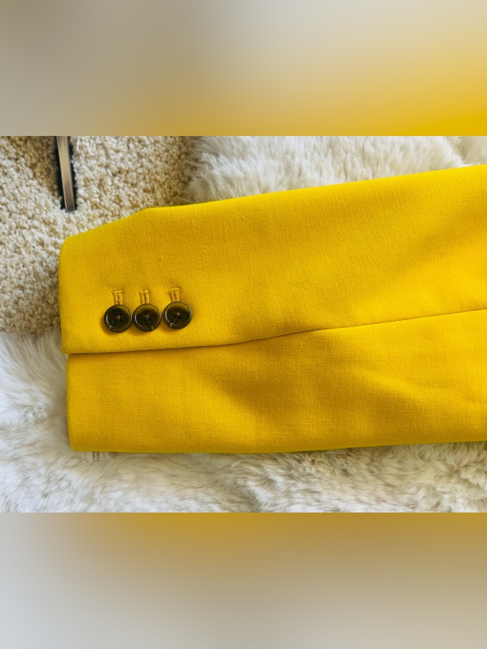 J. Crew Mustard Yellow Dover Double Breasted Blazer Size: 10 - Picture 6 of 8
